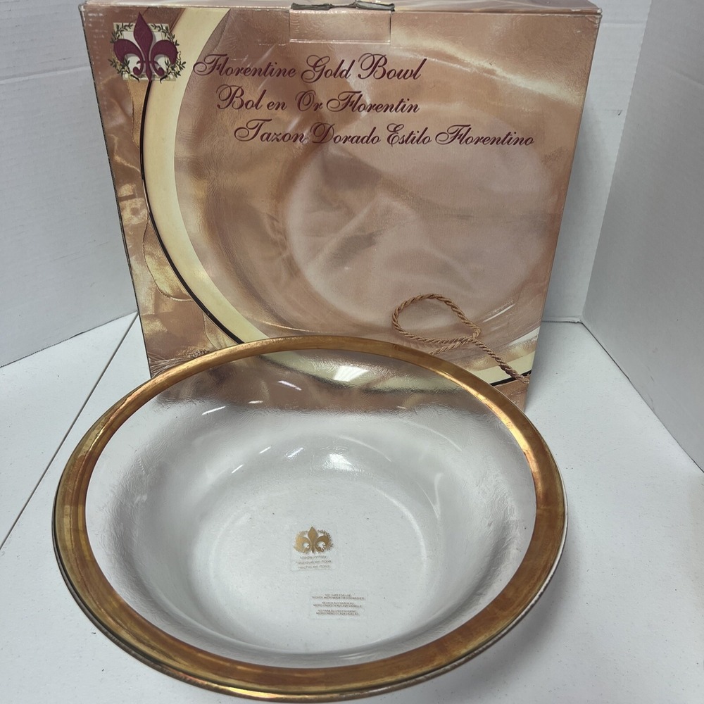 CWC Florentine Gold Bowl Handmade In Italy 13" Diameter